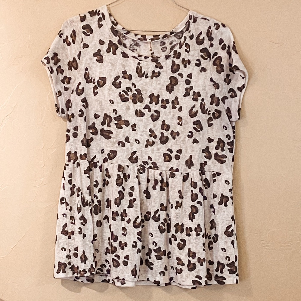 Leopard Print Babydoll Top